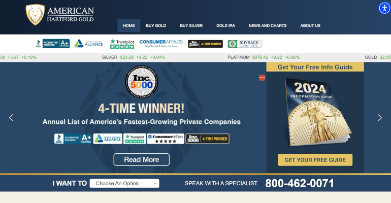 American Hartford Gold Homepage