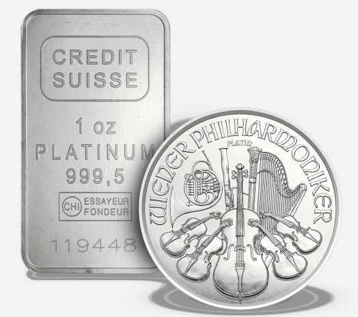 Platinum coins and bars